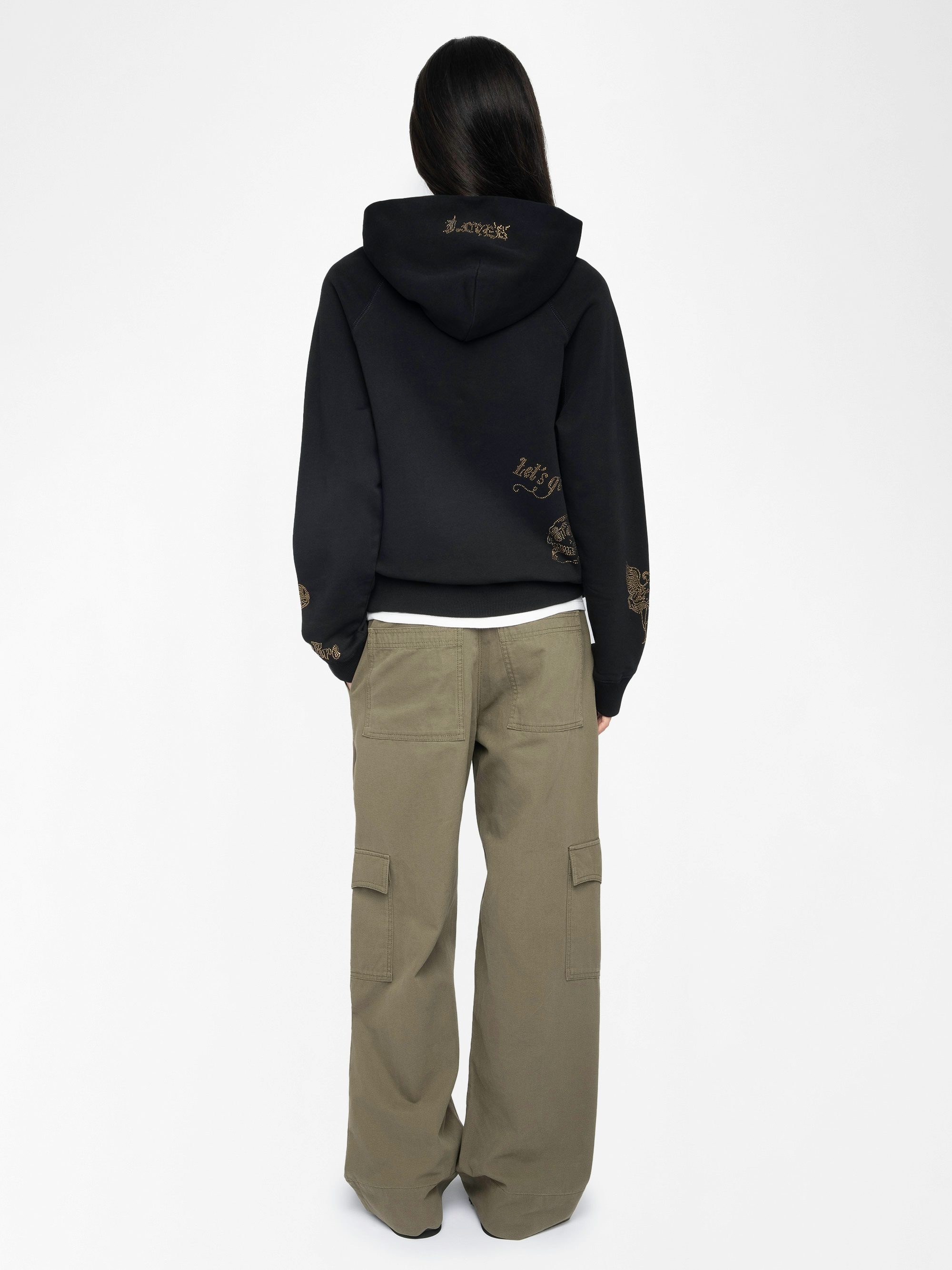 Georgy Sweatshirt - Hooded sweatshirt with long sleeves featuring rhinestone multicusto.